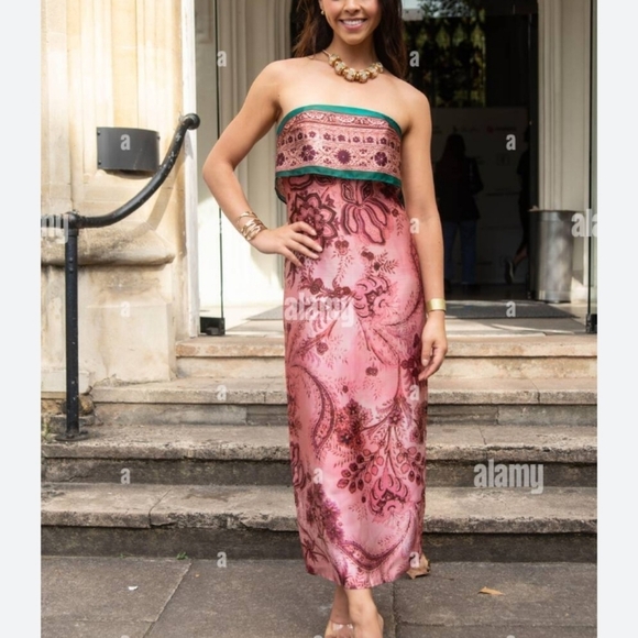 Zara Printed Strapless Midi Dress - Picture 13 of 16